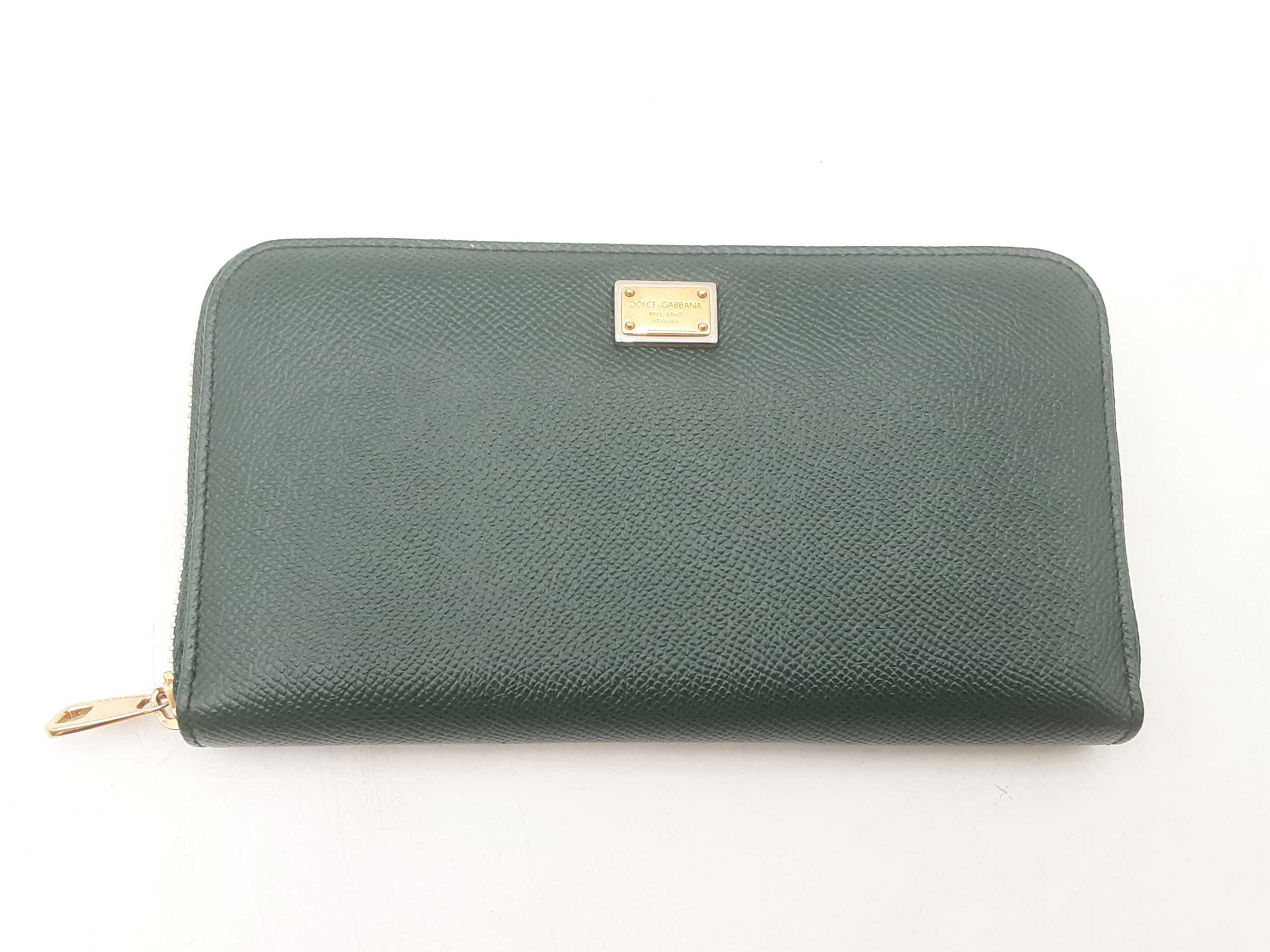 Dolce & Gabbana Leather Zip Around Green Wallet Sd0725lrzsa – Max Pawn