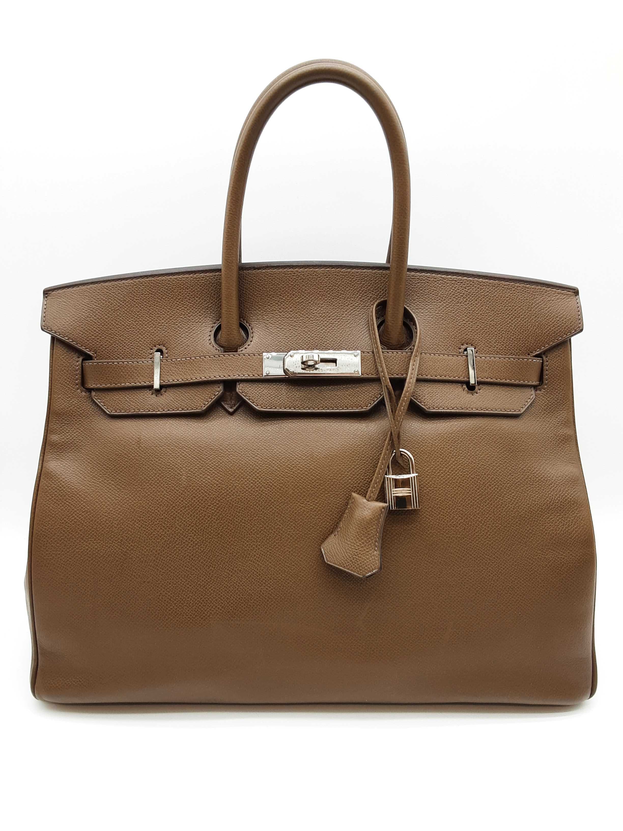 トンクリ☆パパラ2☆ブラウン Hermes Birkin 35 Toundra Brown Epsom Palladium Hardware Handbag