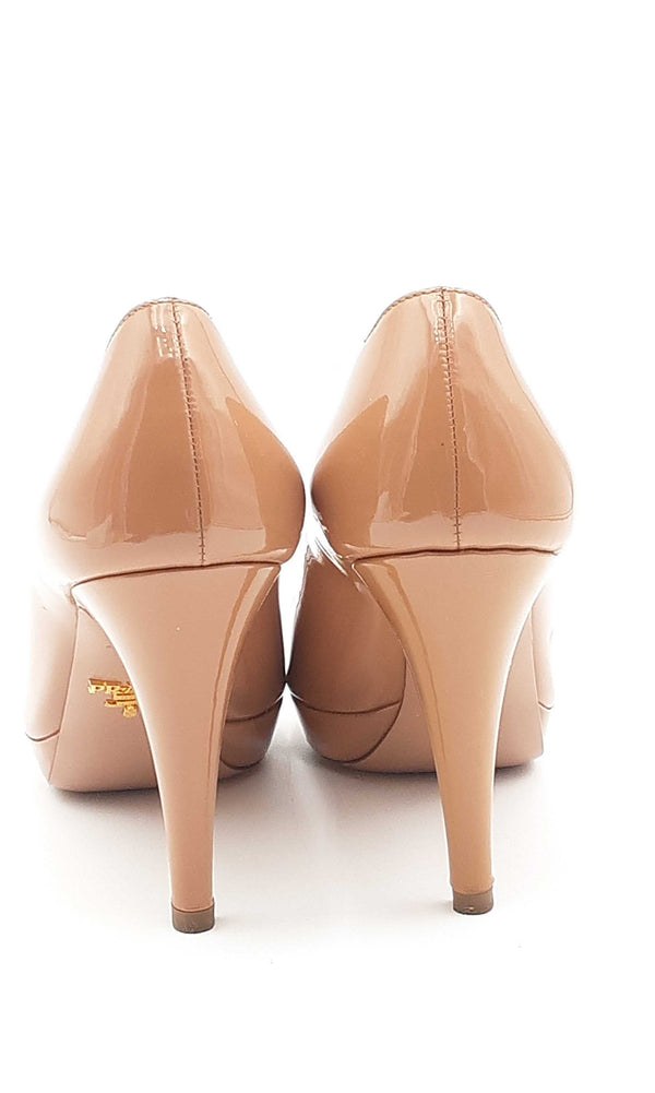 Prada Open Toe Patent Leather Heels Size 36 Eblrxsa 144010021474