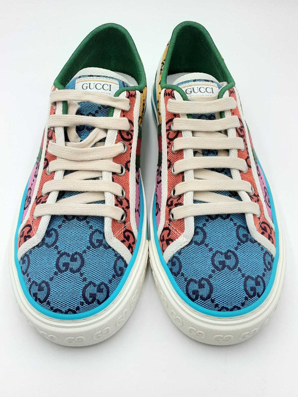 Gucci Multicolor Monogram Tennis 1977 Canvas Sneakers Size 38.5 Eb0823ocrdu