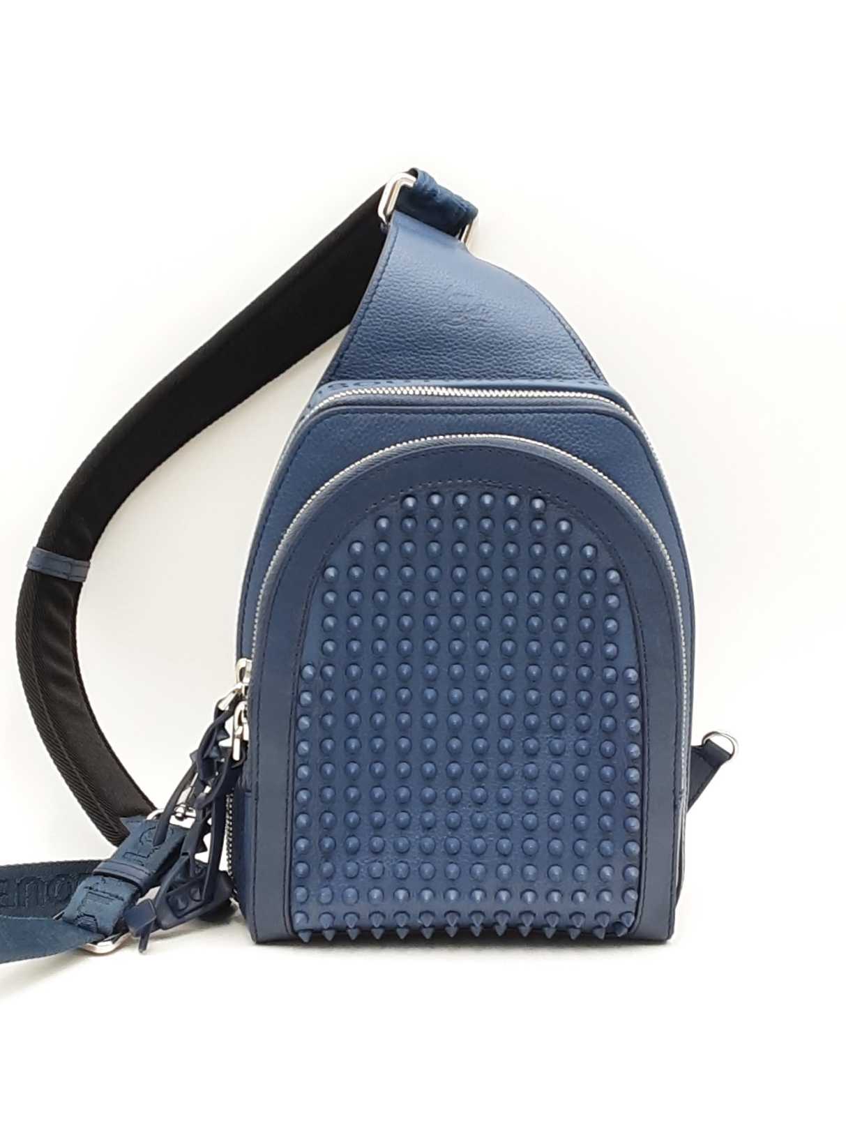 Christian Louboutin Loubifunk Blue Leather Backpack Aa0325sxzsa