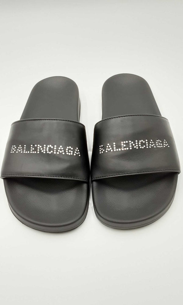 Balenciaga Logo Pool Slides Size 38 Eb0424rxdu