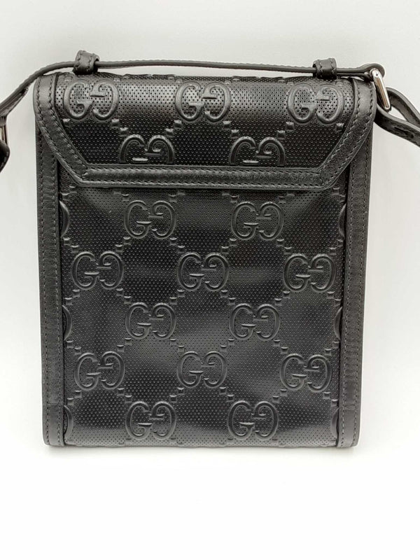 Gucci Gg Embossed Profrated Leather Messenger Bag Eb0124rxzdu