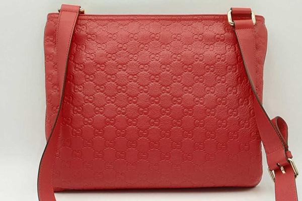 Gucci Monogram Guccisma Red Leather Crossbody Bag Eb0723rxzdu