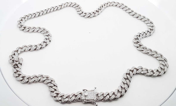 Sterling Silver Cuban Link Chain Necklace 24.25 Inch Hs0224lewsa
