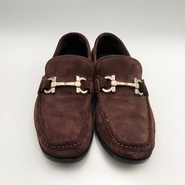 Salvatore Ferragamo Gerolamo Suede Leather Loafers Size 9 Hs0823oxzsa