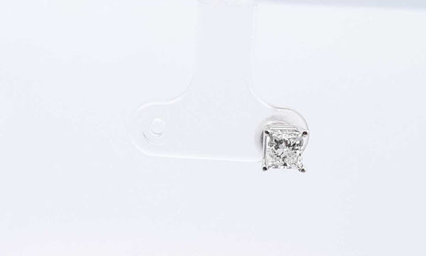 14k White Gold 0.5ctw Diamond Single Stud Earring, 0.65 Grams