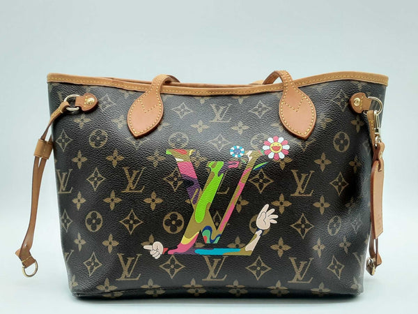 Louis Vuitton X Takashi Murakami Moca Hands Neverfull Pm Tote Bag Lh0224lxzxde