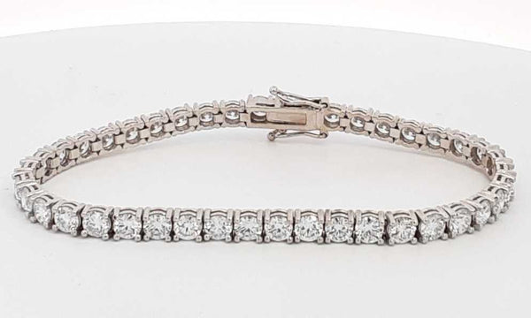 14k White Gold Lab Grown Diamond Tennis Bracelet 7 In 12.63 Grams Hs0324wixzsa