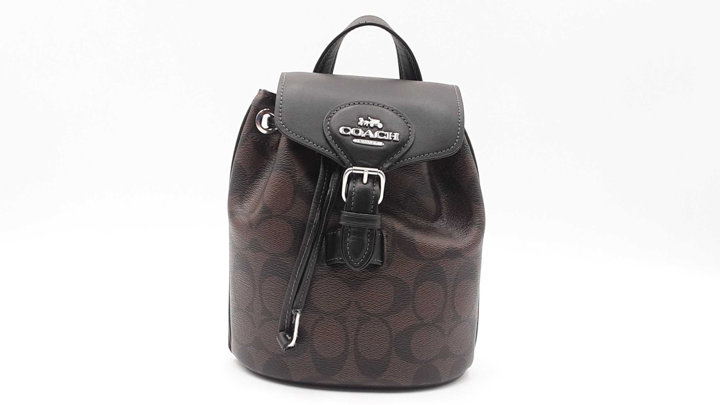 Coach Outlet Amelia Convertible Backpack In Signature Canvas - Women's Backpacks - Silver/Brown Black Coach Outlet Amelia Convertible Backpack In Signature Canvas - Women's Backpacks - Silver/Brown Black