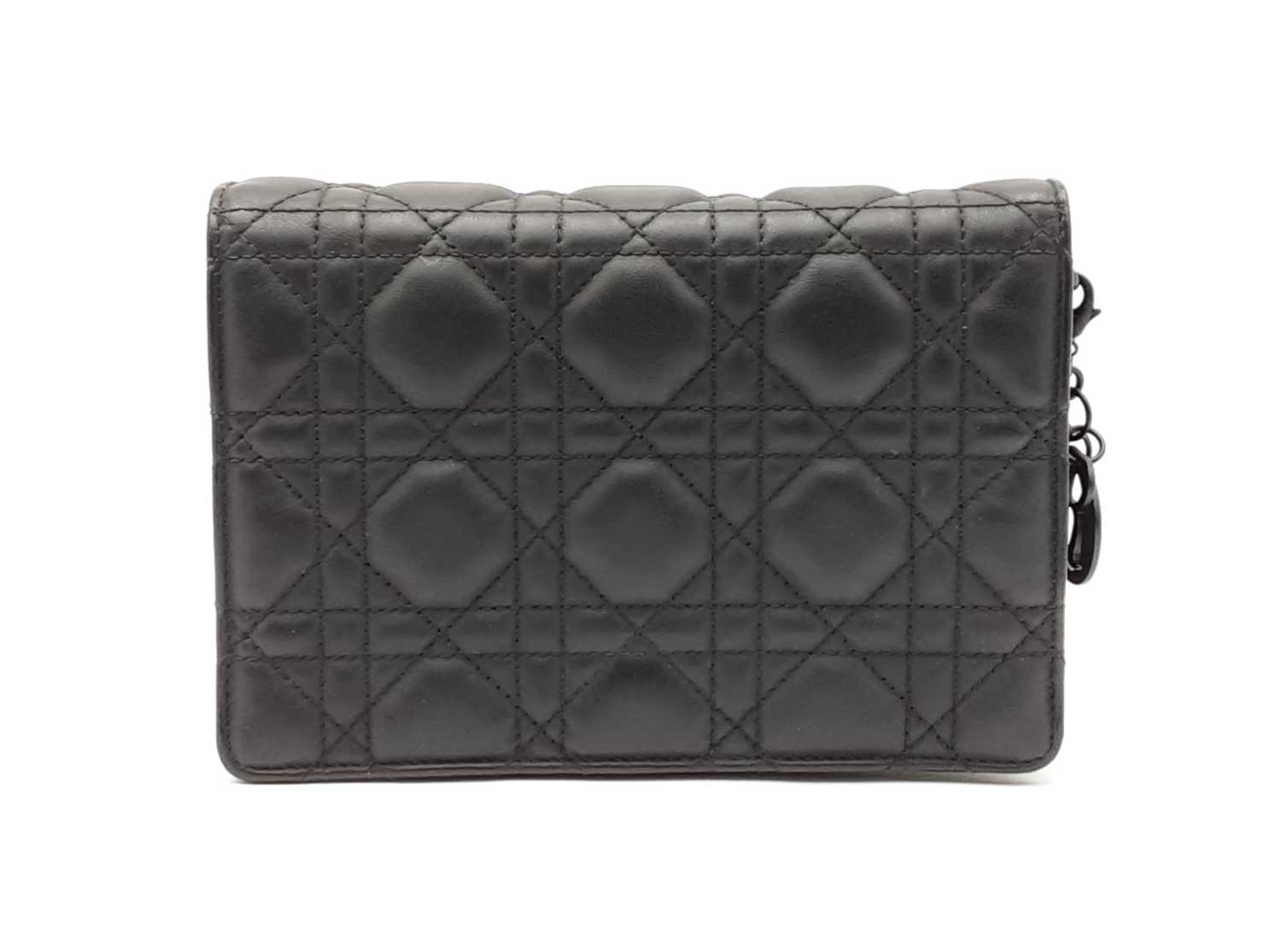LADY DIOR ミニウォレットブラック DIOR】コンパクト♪Lady Dior Gardenia ウォレット ミニ (Dior