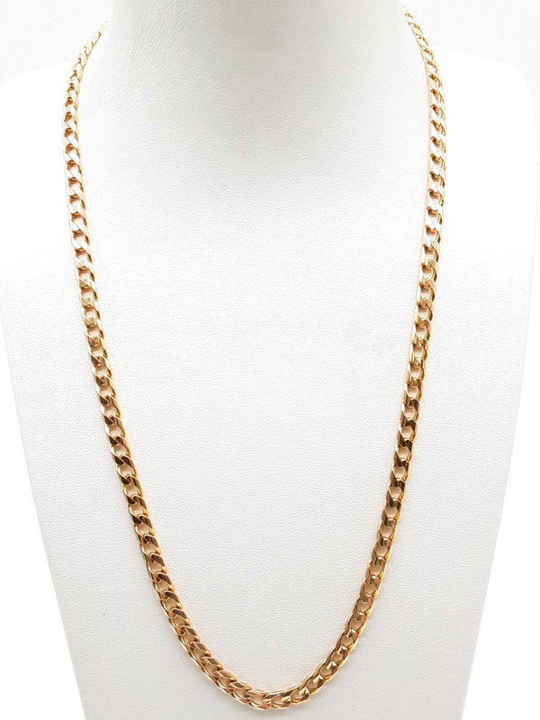 14k Yellow Gold 22.3g Concave Curb Chain 19 In Do0424cxzde