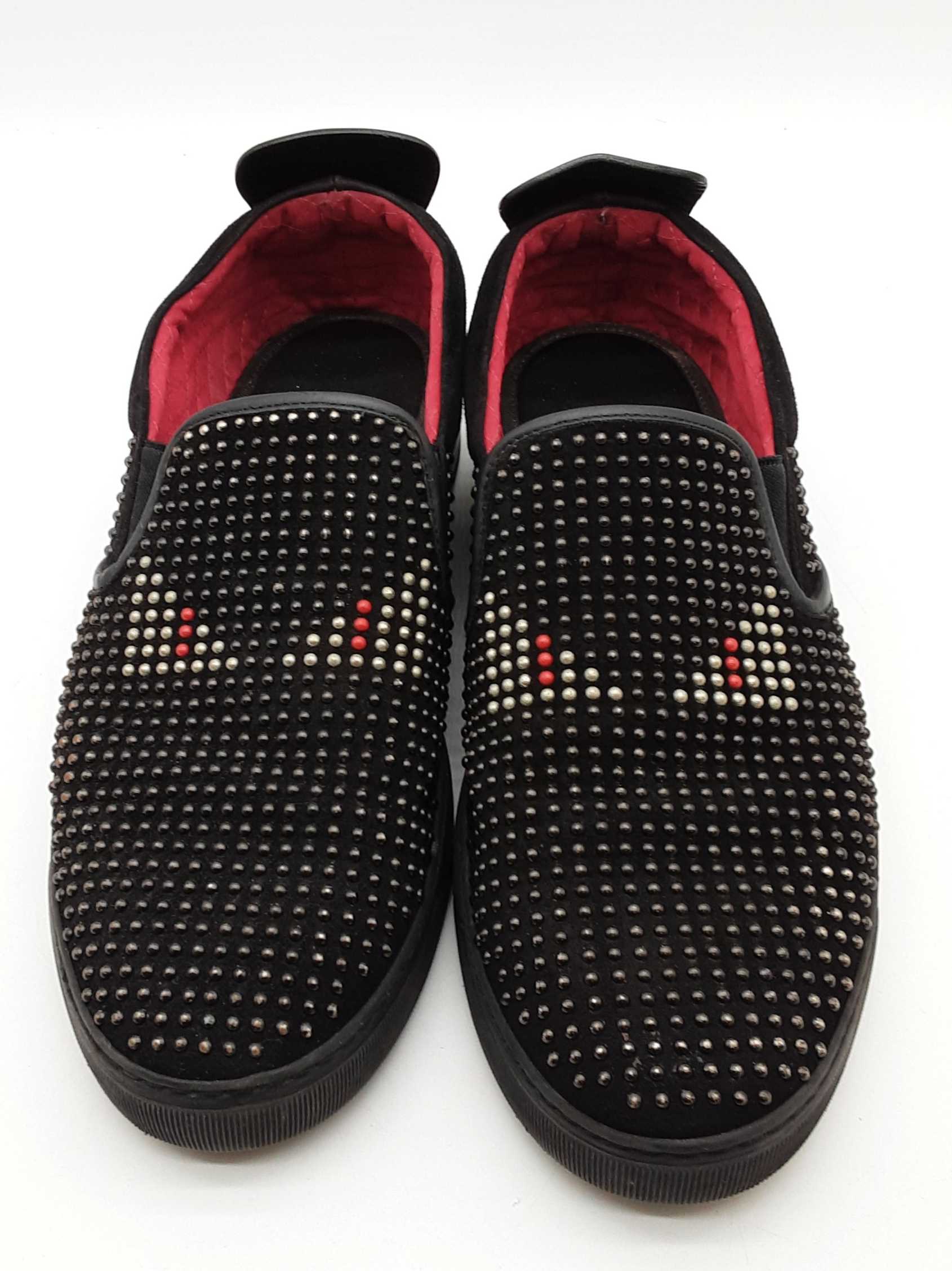 FENDI フェンディ モンスター レザー スタッズ スニーカー Fendi Monster Studded Slip On Sneakers Size 11 Eb0925lorde – Max Pawn