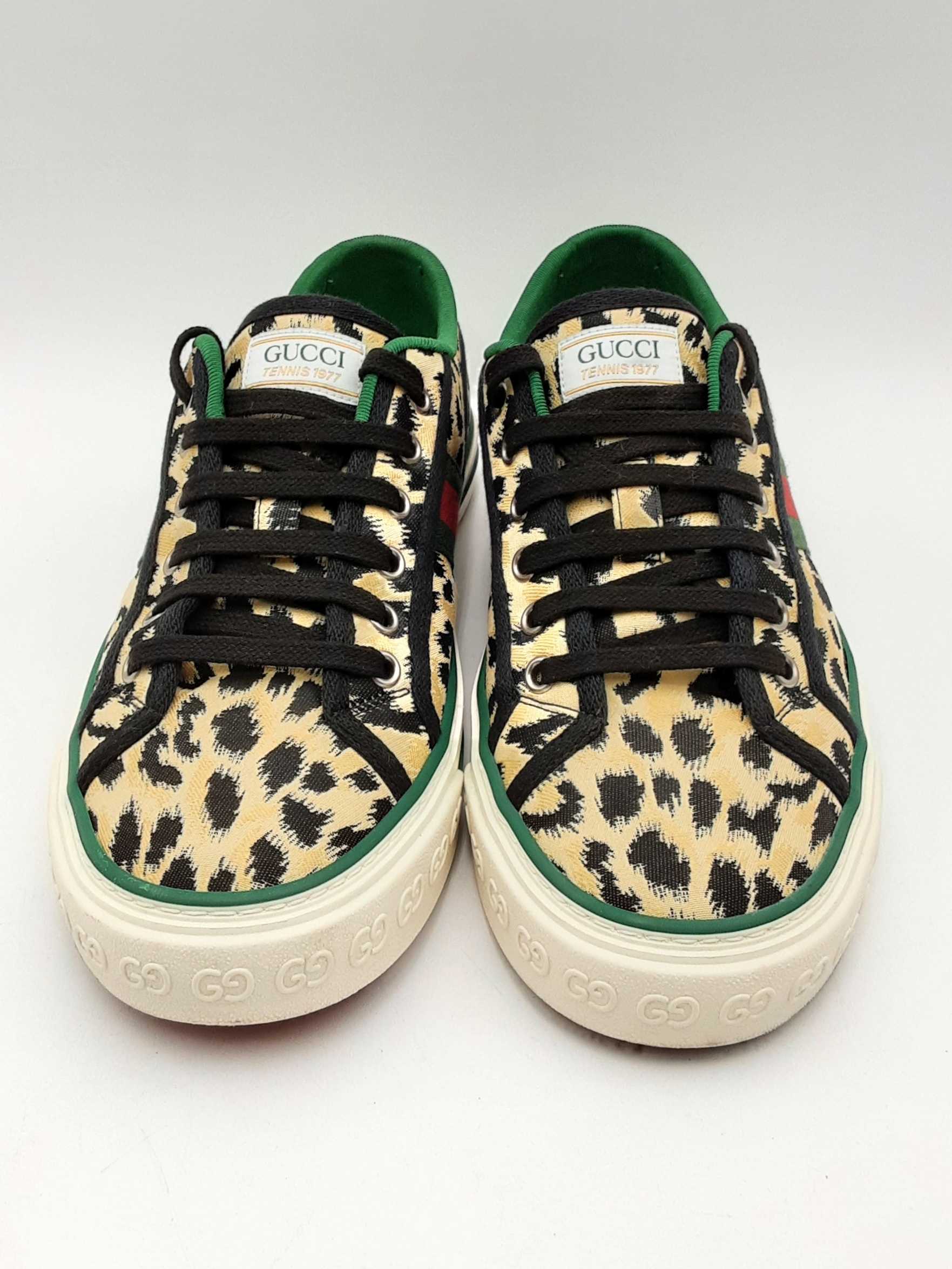 Gucci Tennis 1977 Leopard Print Sneakers Size 7.5