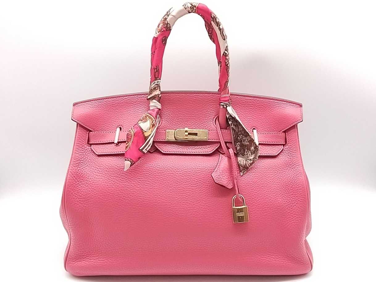 Hermes Birkin 35 Rose Lipstick Red Clemence Gold Hardwear Handbag