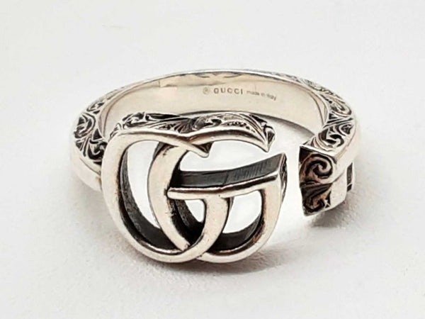 Gucci 627760 Sterling Silver Gg Key Ring Size 14/6.5 Do0424lxzde