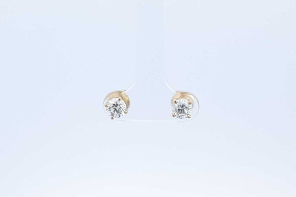 18k Yellow Gold 1.0ctw Diamond Stud Screwback Earrings Eb0424rxzdu