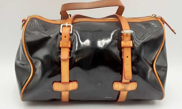 Dooney & Bourke Black Patent Leather Barrel Handbag Eblxdu 144030006751