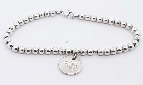 Tiffany & Co. Round Tag Bead Bracelet 6 Inch 6.7 Grams Eb1223pxsa