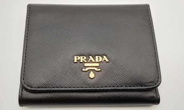 Prada Trifold Black Saffiano Leather Wallet Eblxzsa 144010035623