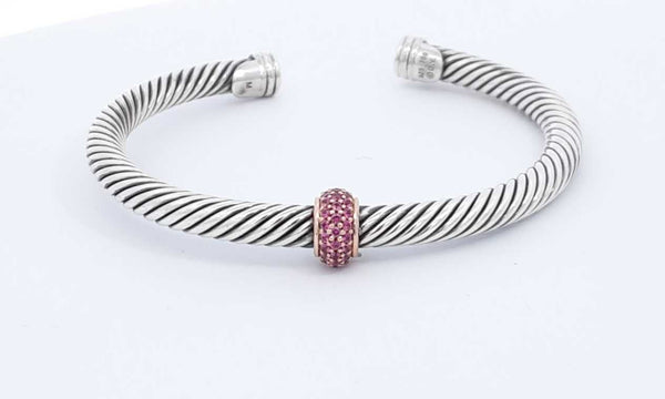 David Yurman Sterling Cable Classics Cuff Bracelet 5.5 Inch Ebcrdu 144030007612