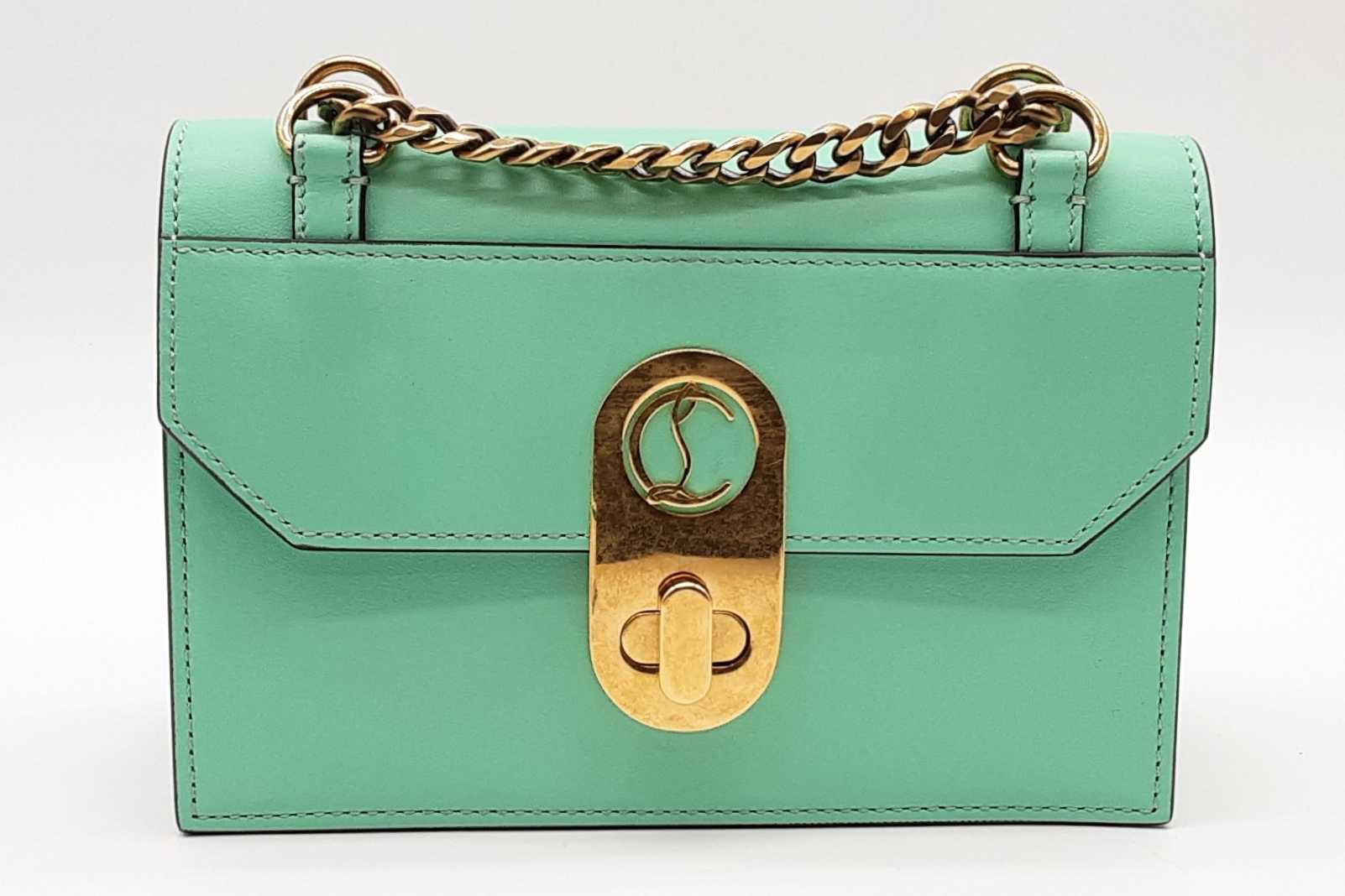 Christian Louboutin Mint Green Leather Elisa Shoulder Bag
