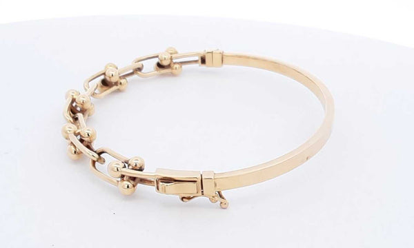 18k Yellow Gold Hinged Bangle Bracelet 10.14 Grams 6 Inch Ebwxzsa 144010020875