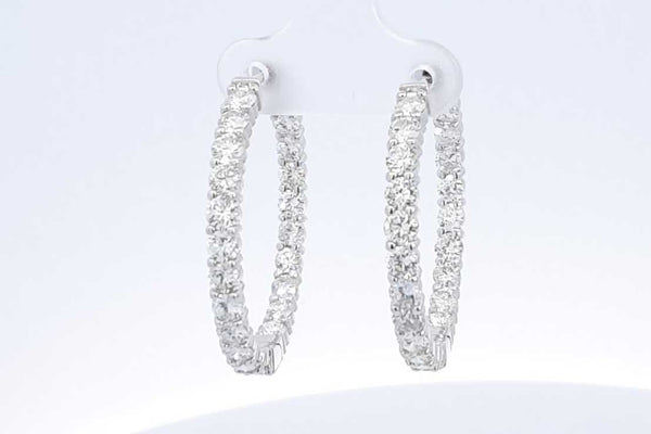 14k White Gold Diamond Hoop Earrings Eb0223orzxdu 144010012340