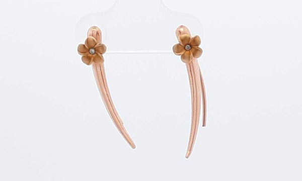 14k Rose Gold Flower Earrings 1.48 Grams Ebrxsa 144010032102