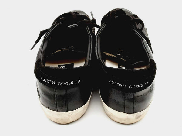Golden Goose Superstar Black Nappa Leather Low Top Shoes Size Eu 42 Do1023lxzde