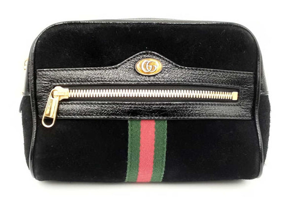 Gucci Black Suede Patent Web Ophidia Belt Bag Eb0424rrxdu