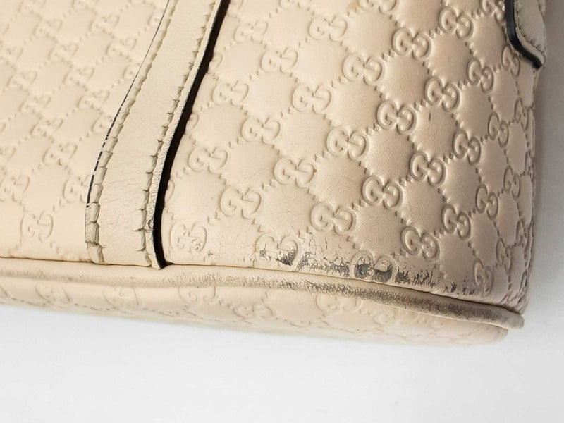 Gucci 449654 Mini Gg Guccissima Dome Creme Leather Crossbody Bag Do0124pxzde