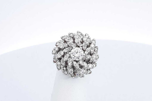 14k White Gold 1.4ctw Diamond Ring Size 3, 7.7 Grams Eb0424crxdu