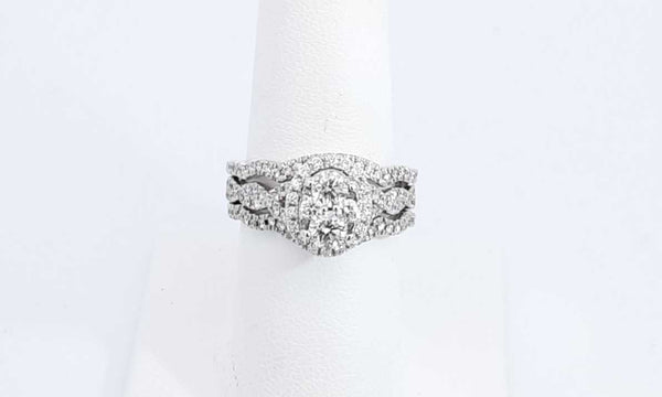 14k White Gold 1.82ctw Diamond Wedding Ring Set Size 7, 7.4 Grams Eb0324wordu