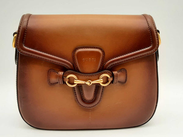 Gucci Medium Lady Brown Calfskin Leather Crossbody Bag Do0324lxzxde