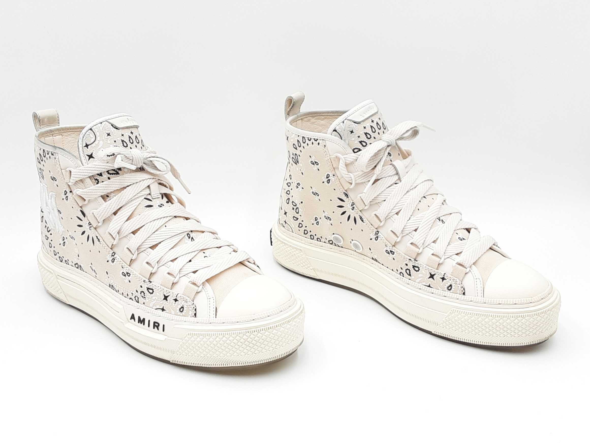 Amiri Court High Top Sneakers In Bandana Print Canvas Size Us 9