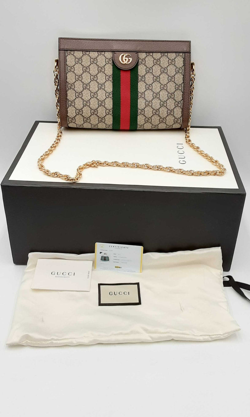 Gucci Gg Supreme Monogram Web Ophidia Chain Shoulder Bag Eb0424rxzdu