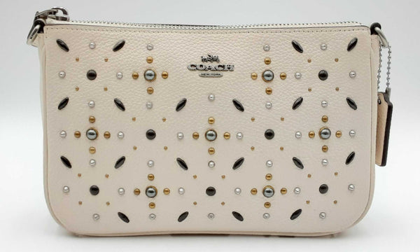 Coach White Leather Crossbody Bag With Prairie Rivets Hs0124orsa