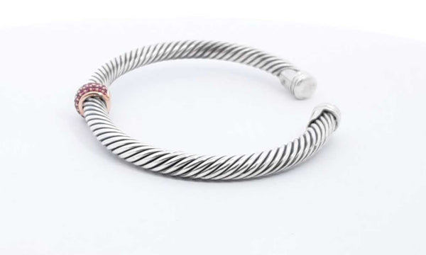 David Yurman Sterling Cable Classics Cuff Bracelet 5.5 Inch Ebcrdu 144030007612