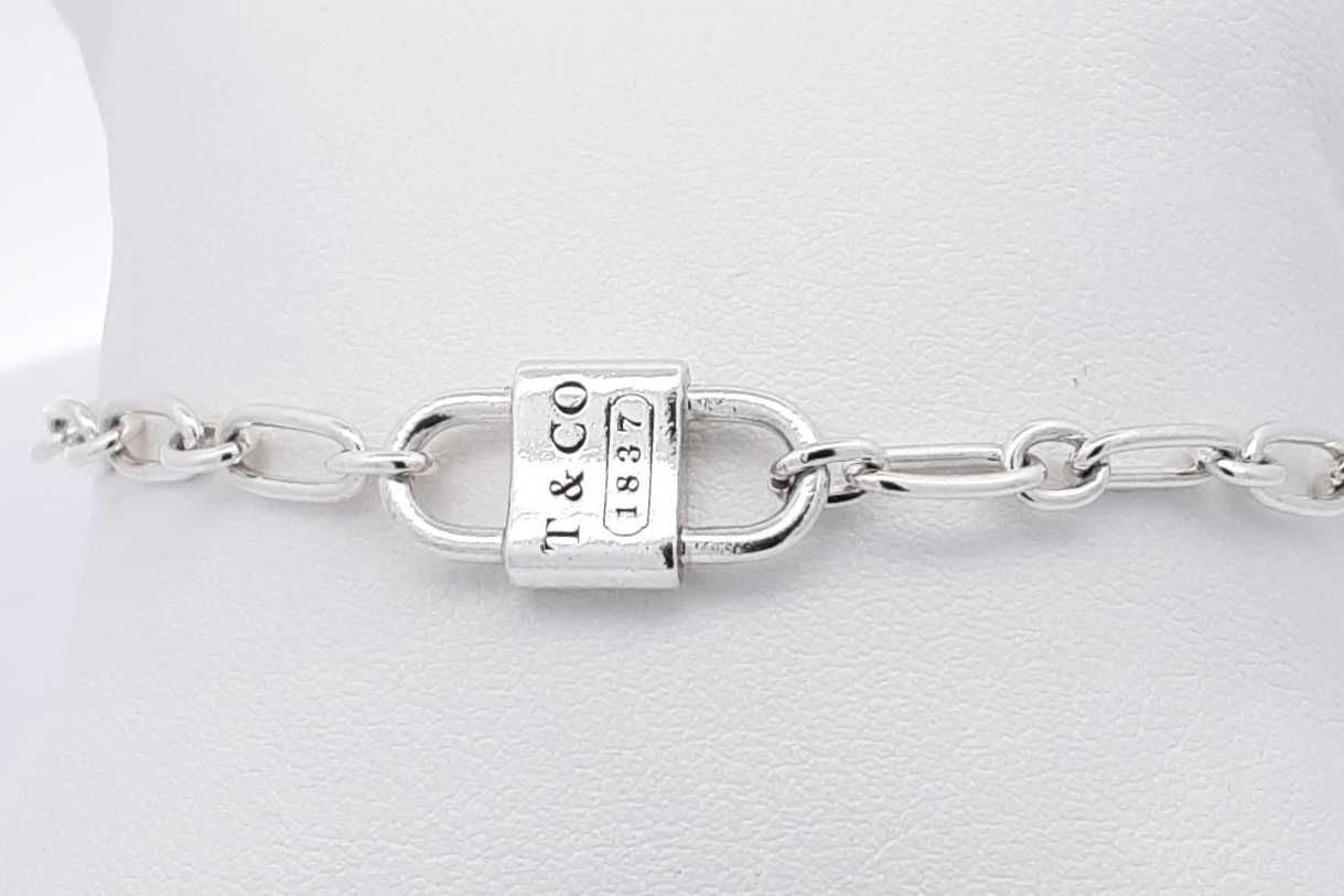 Tiffany & Co. 1837 Double Lock Sterling Silver Bracelet 7.1g 8