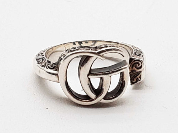 Gucci 627760 Sterling Silver Gg Key Ring Size 14/6.5 Do0424lxzde