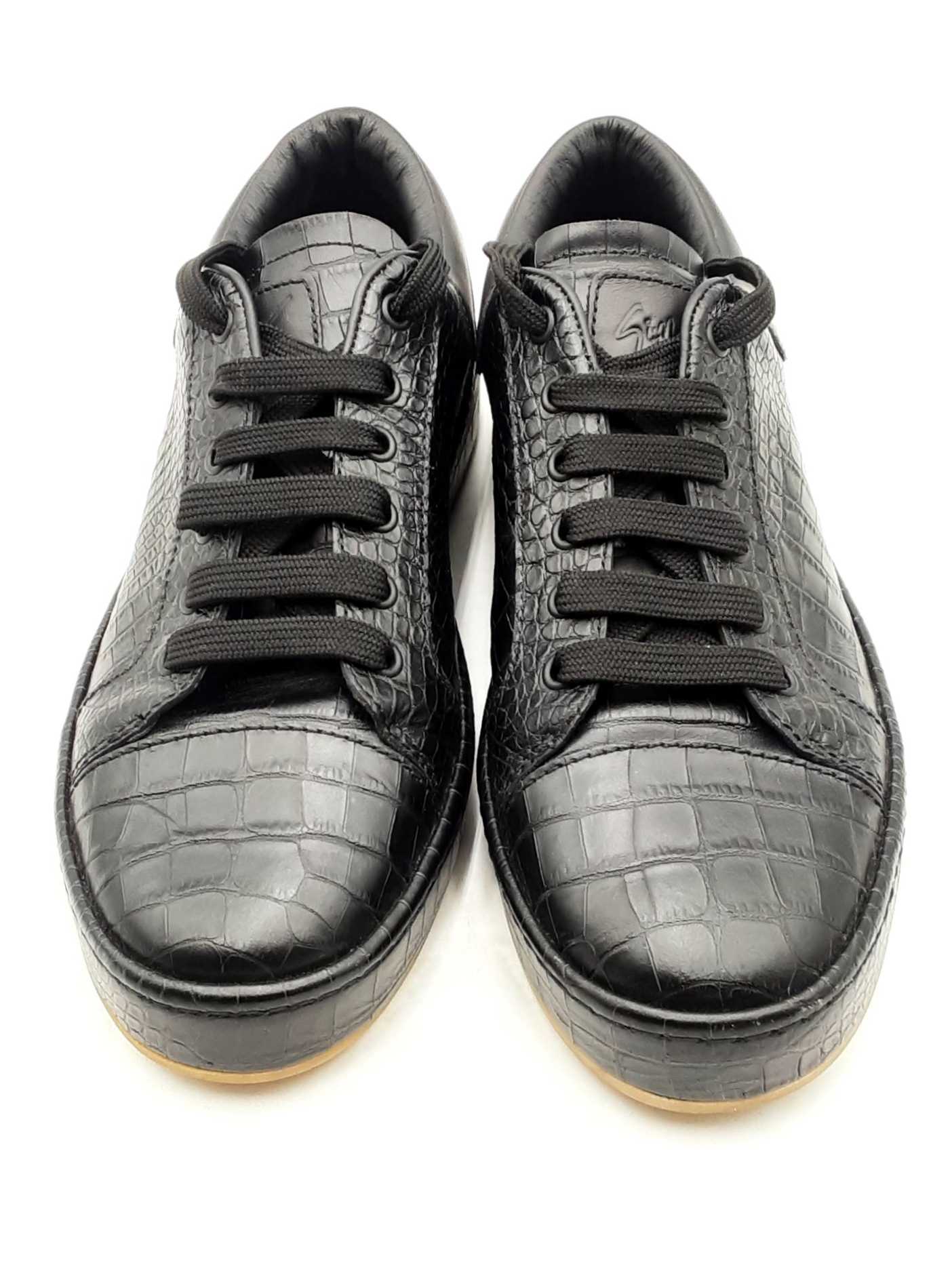 Giuseppe Zanotti Gz-city Crocodile Embossed Leather Sneakers