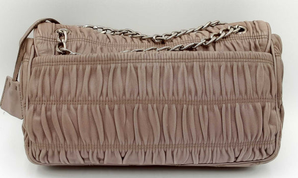 Prada Ruched Leather Chain Shoulder Bag Eblordu 144030005220
