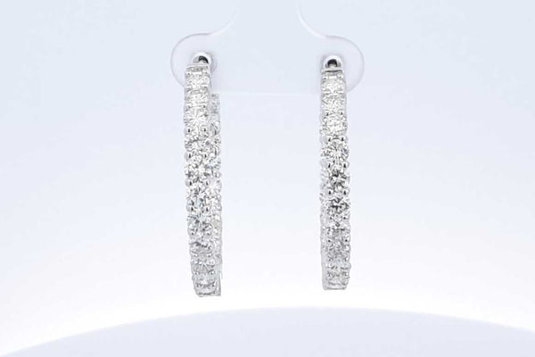 14k White Gold Diamond Hoop Earrings Eb0223orzxdu 144010012340