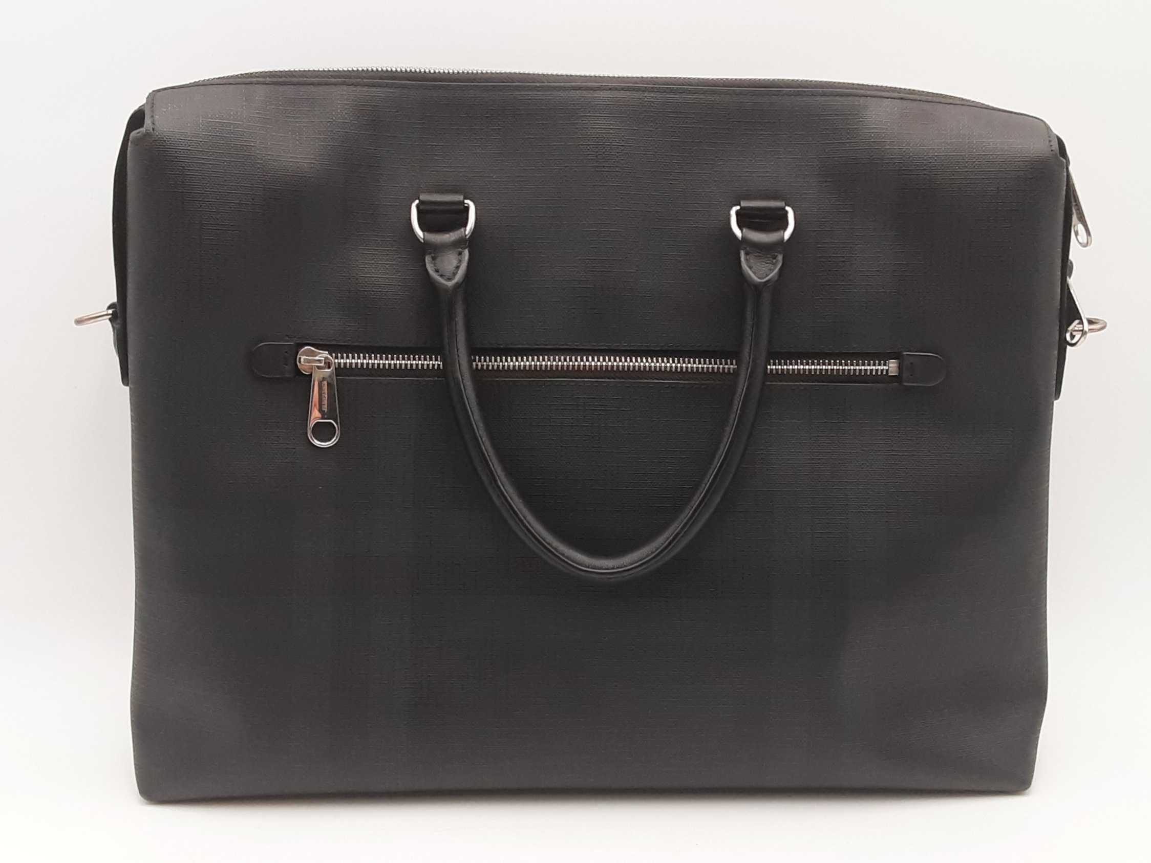 Burberry Black Grained Leather Ainsworth Briefcase