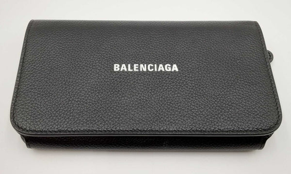 Balenciaga Black Leather Crossbody Chain Wallet Ebprxdu 144030003921