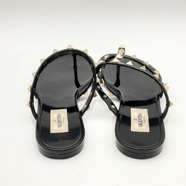 Valentino Garavani Rockstud Open Toe Flat Sandals Size 37 Hs0124crsa