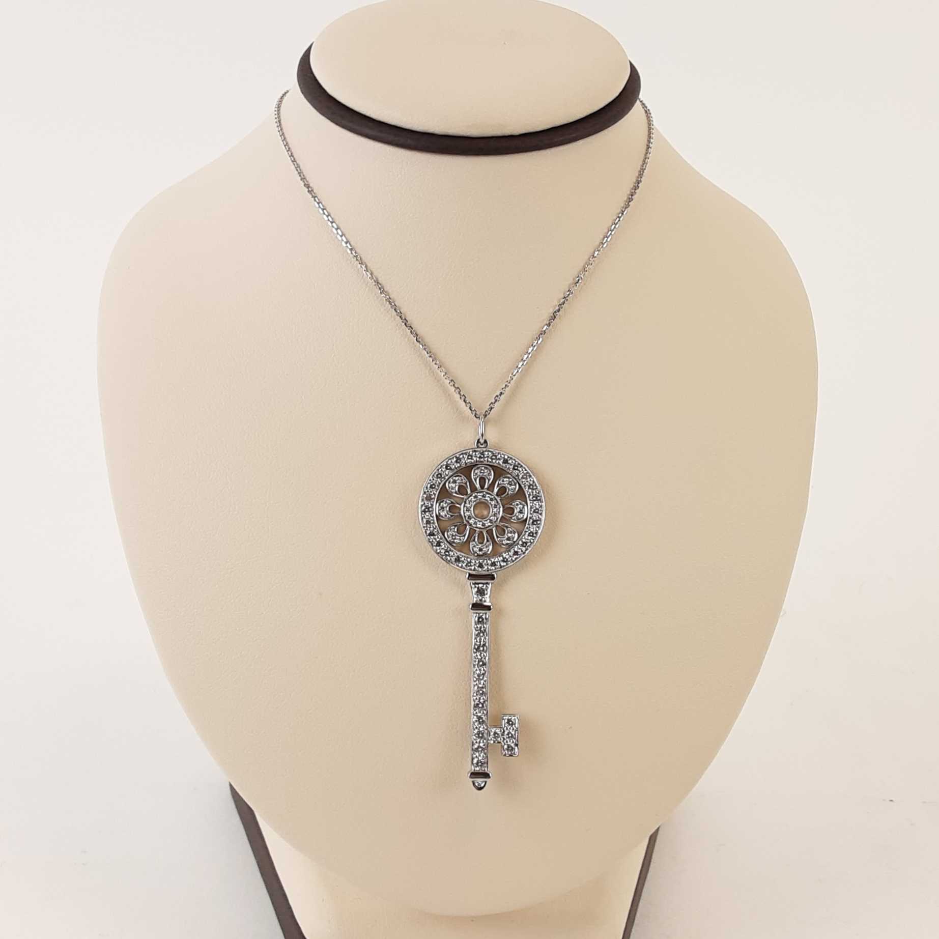 $12300 Tiffany & Co Platinum Diamond 2.25" Petals Key