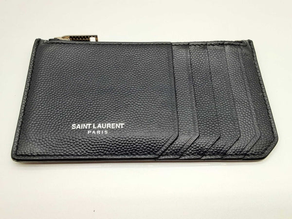 Yves Saint Laurent Ysl Black Pebble Grain Leather Wallet Doloxde 144020012747