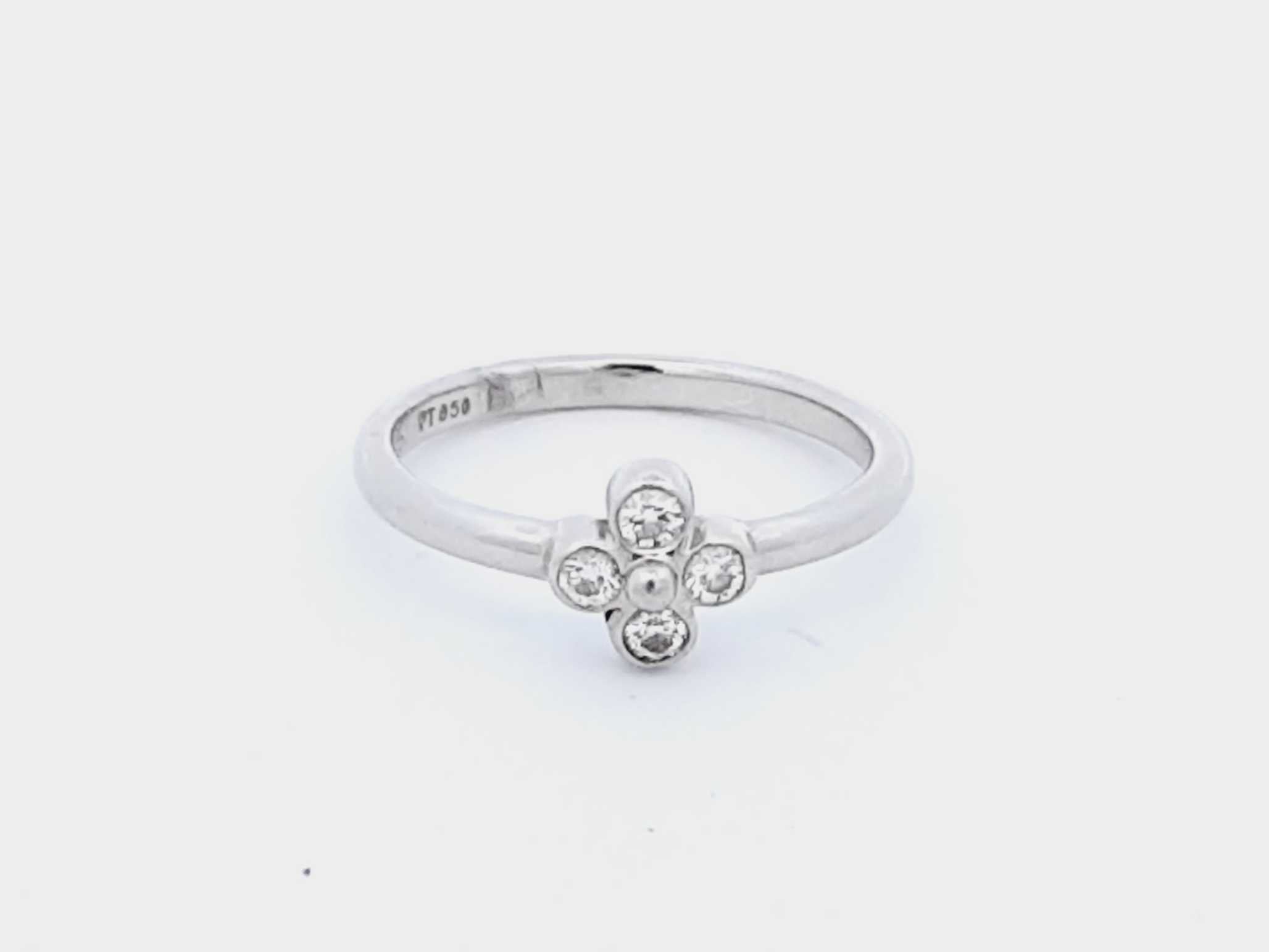 Tiffany & Co. Platinum Diamond 0.48 CTW Ring Size 4.5 (ISR
